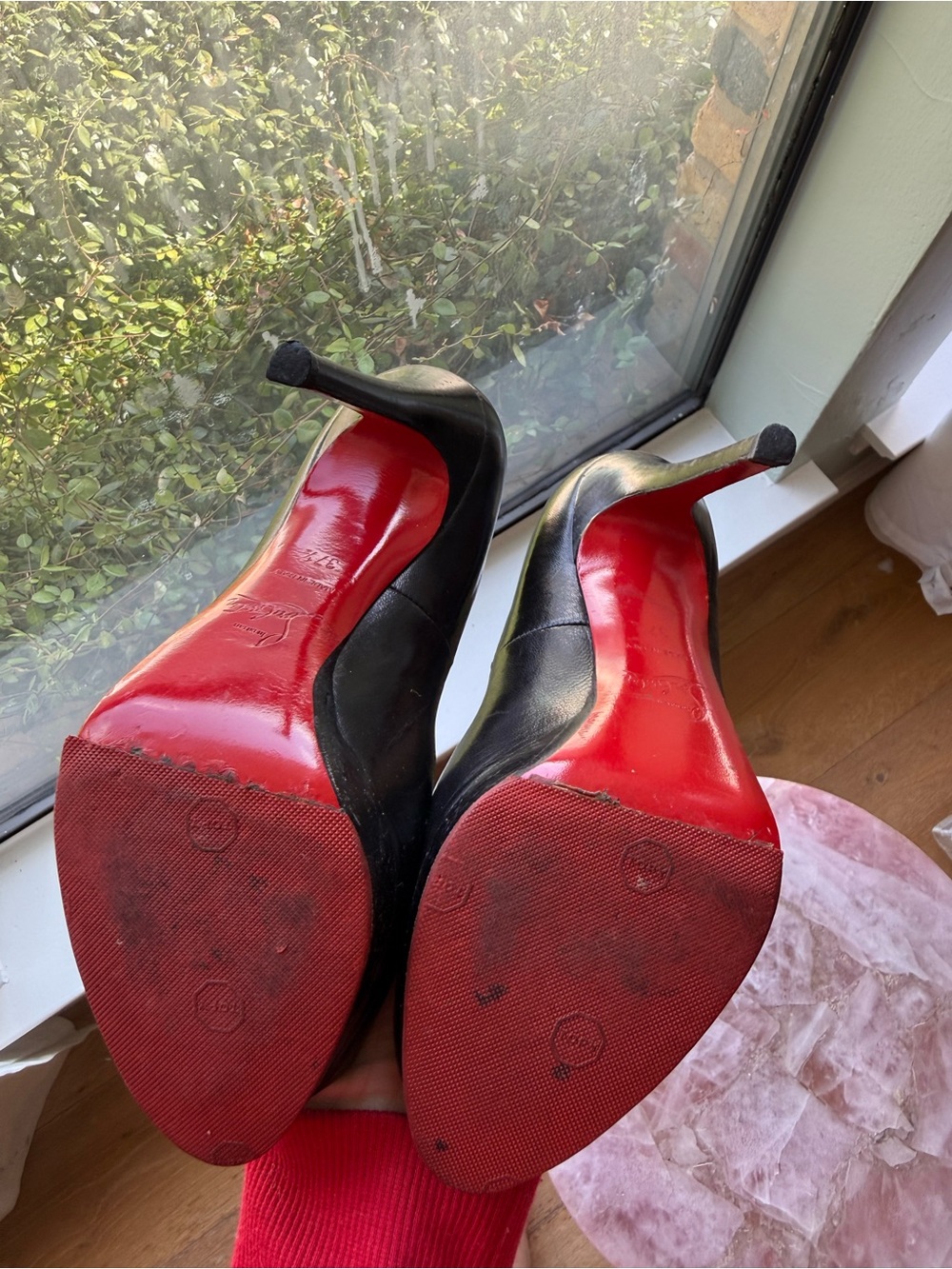 Black Peep-Toe Women's Pumps Christian Louboutain - Picture 3 of 4